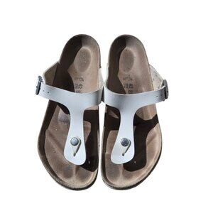 White Birkenstock Leather Sandals